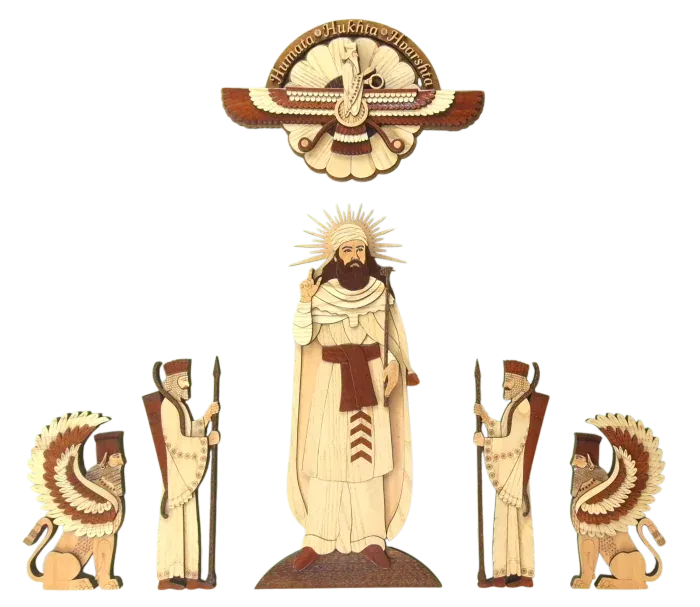 Asho Farohar, Asho Zarathushtra, Guards Pair & Sitting Lamassu Pair