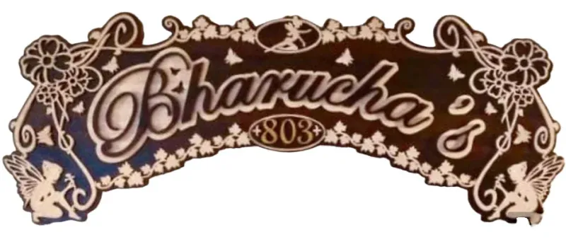 Floral Scroll Nameplate