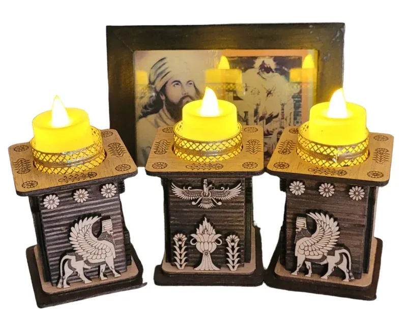 Zoroastrian Tea Light Trio