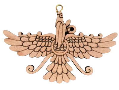 Flat Wood Farohar Pendant, view 4