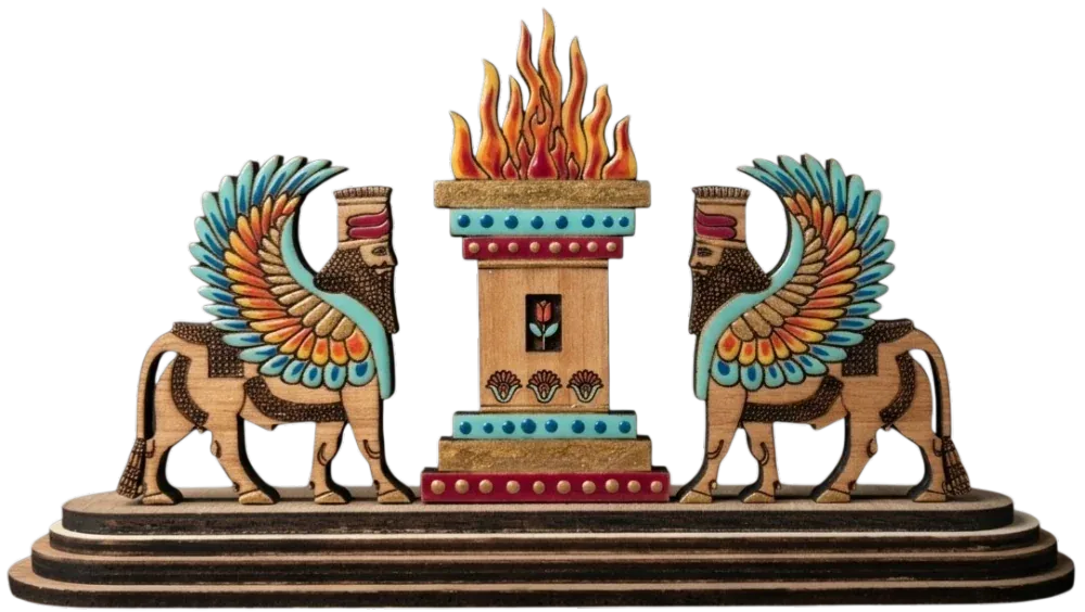 Lamassu & Fire Altar Stand (Resin)